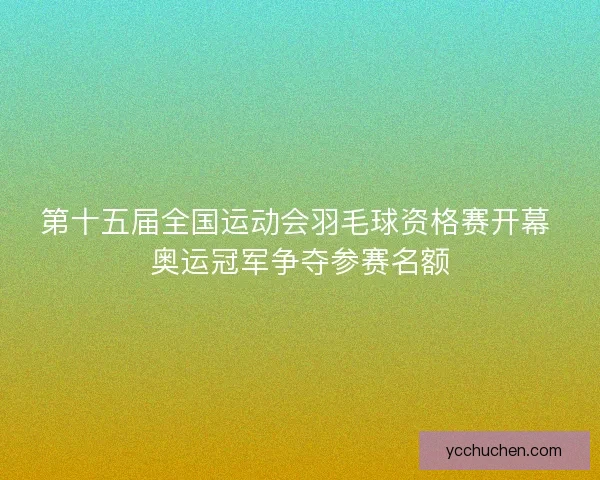 第十五届全国运动会羽毛球资格赛开幕 奥运冠军争夺参赛名额